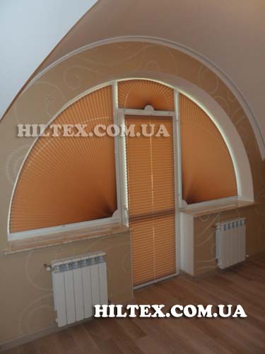 Штора плиссе на арочное окно изготовленная под заказ Штора плиссе на арочное окно изготовленная под заказ