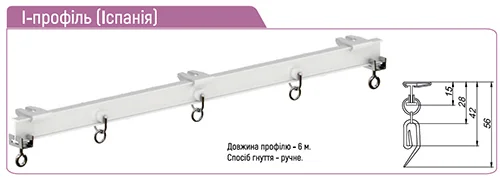 Потолочный карниз для штор I-профиль Потолочный карниз для штор I-профиль